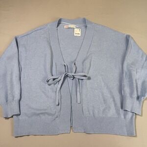 Free People Beach Solar Tie Front Cardigan Womens XL Soft Blue Long Sleeve NWT